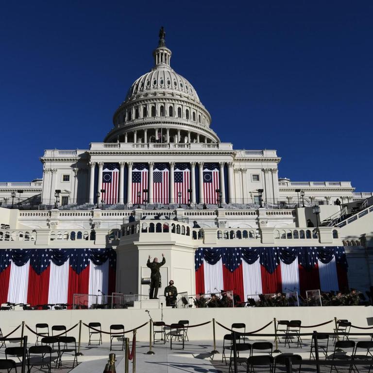 Die Vorbereitungen auf die Amtseinführung von Joe Biden am Kapitol in Washington