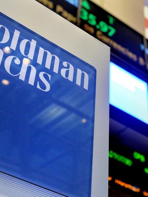 Ein Goldman-Sachs-Schild an der Börse in New York