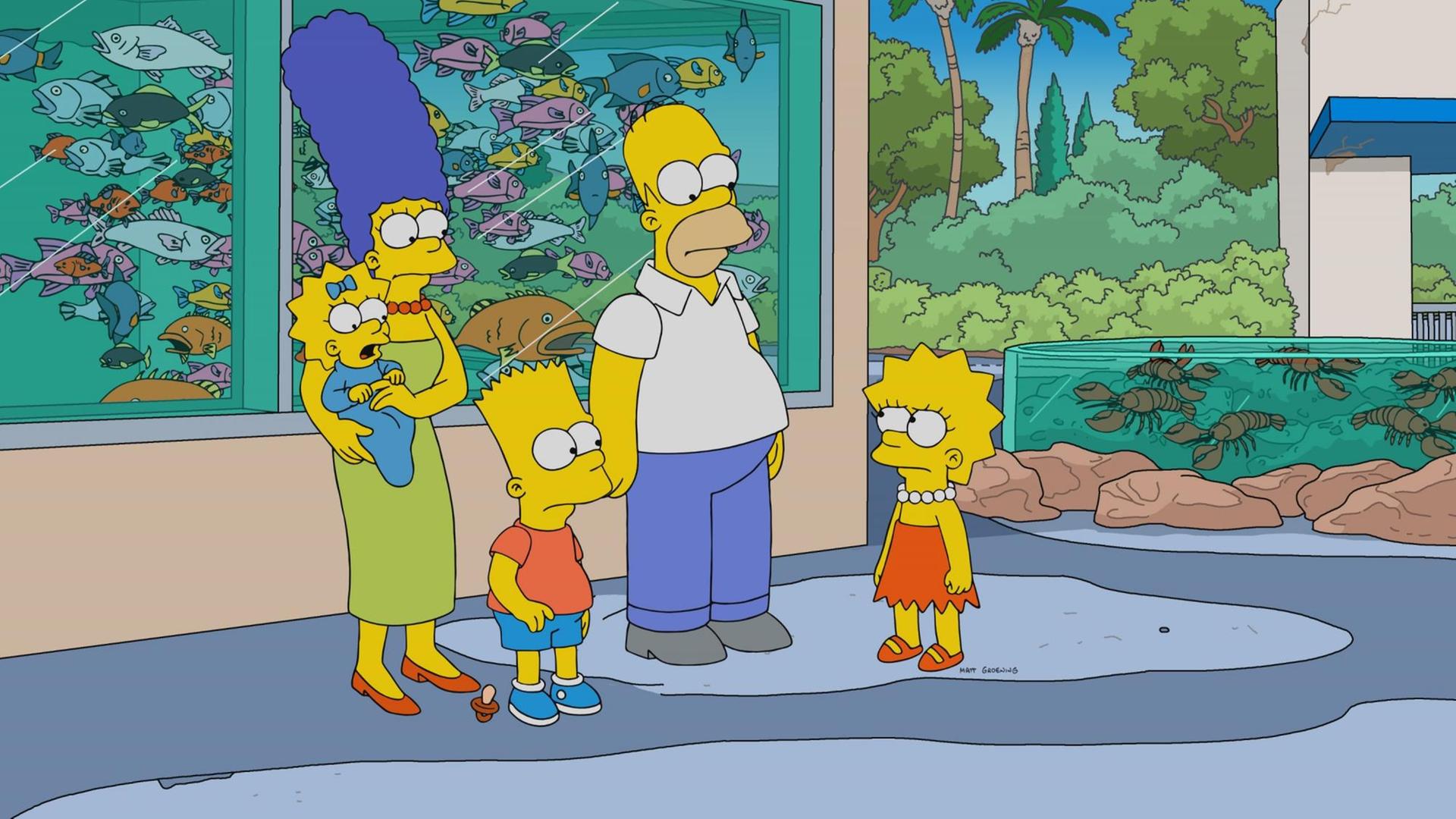 Seit 30 Jahren Kult: Maggie, Marge, Bart, Homer und Lisa Simpson. Seit 30 Jahren Kult: Maggie, Marge, Bart, Homer und Lisa Simpson.