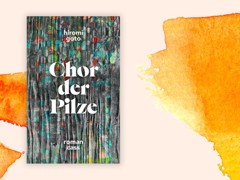 Das Cover des Buches "Chor der Pilze" auf sonnengelbem Aquarell-Hintergrund.