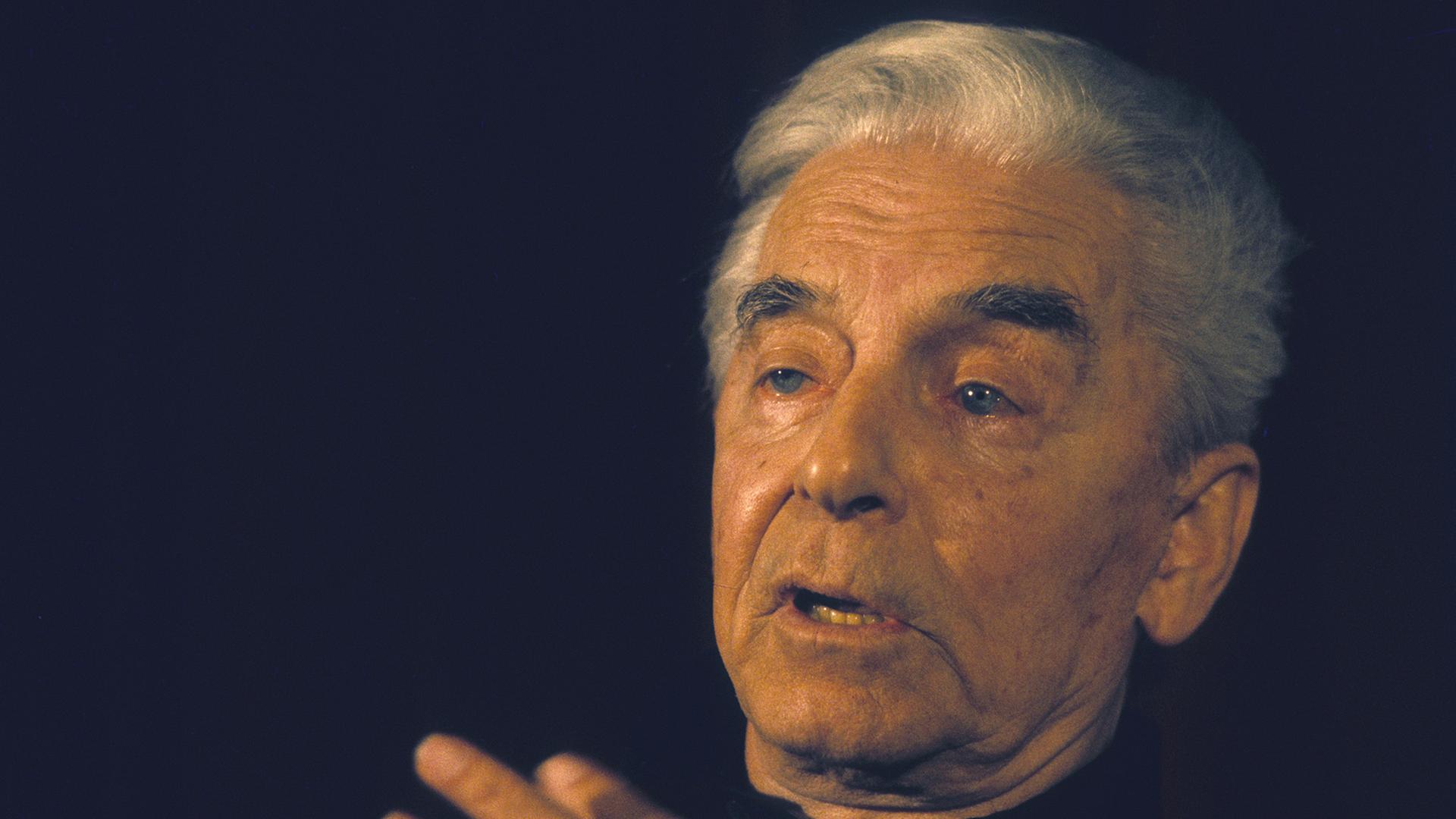 Der Dirigent Herbert von Karajan, aufgenommen am 26.07.1986 Der Dirigent Herbert von Karajan, aufgenommen am 26.07.1986