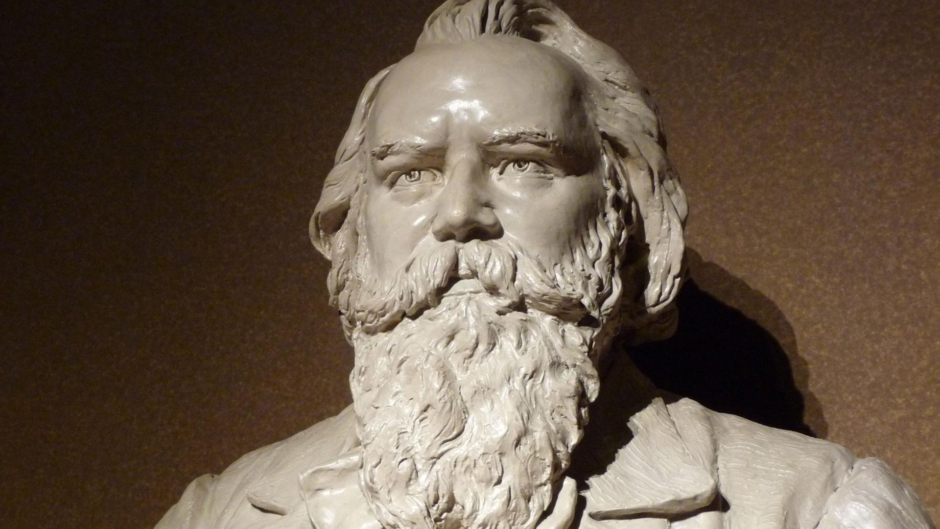 Eine Skulptur von Johannes Brahms von Maria Fellinger aus dem Jahr 1889 Eine Skulptur von Johannes Brahms von Maria Fellinger aus dem Jahr 1889