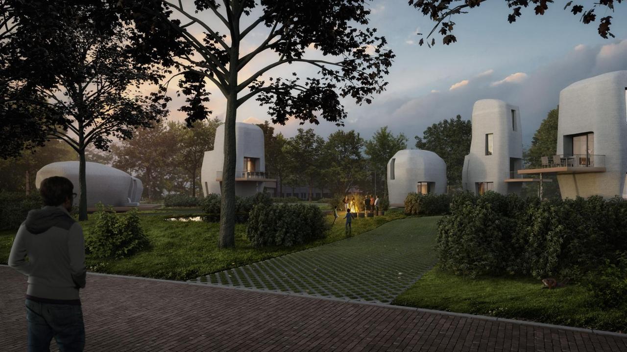 Eine Wohnidylle aus dem 3D-Drucker zeigt diese architektonische Simulation. Im Sommer soll das erste Haus gebaut werden. Eine Wohnidylle aus dem 3D-Drucker zeigt diese architektonische Simulation. Im Sommer soll das erste Haus gebaut werden.