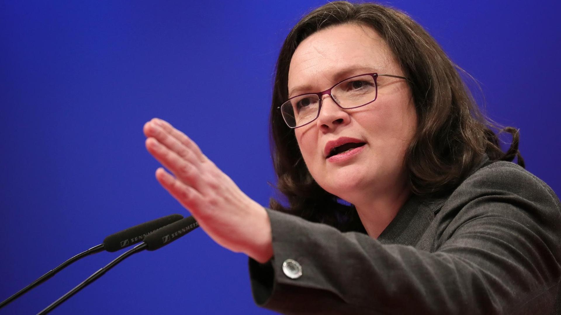 Die designierte SPD-Vorsitzende Andrea Nahles Die designierte SPD-Vorsitzende Andrea Nahles