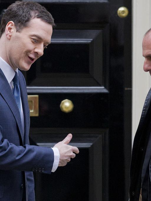 Der griechische Finanzminister Janis Varoufakis trifft seinen britischen Amtskollegen George Osbourne in London.