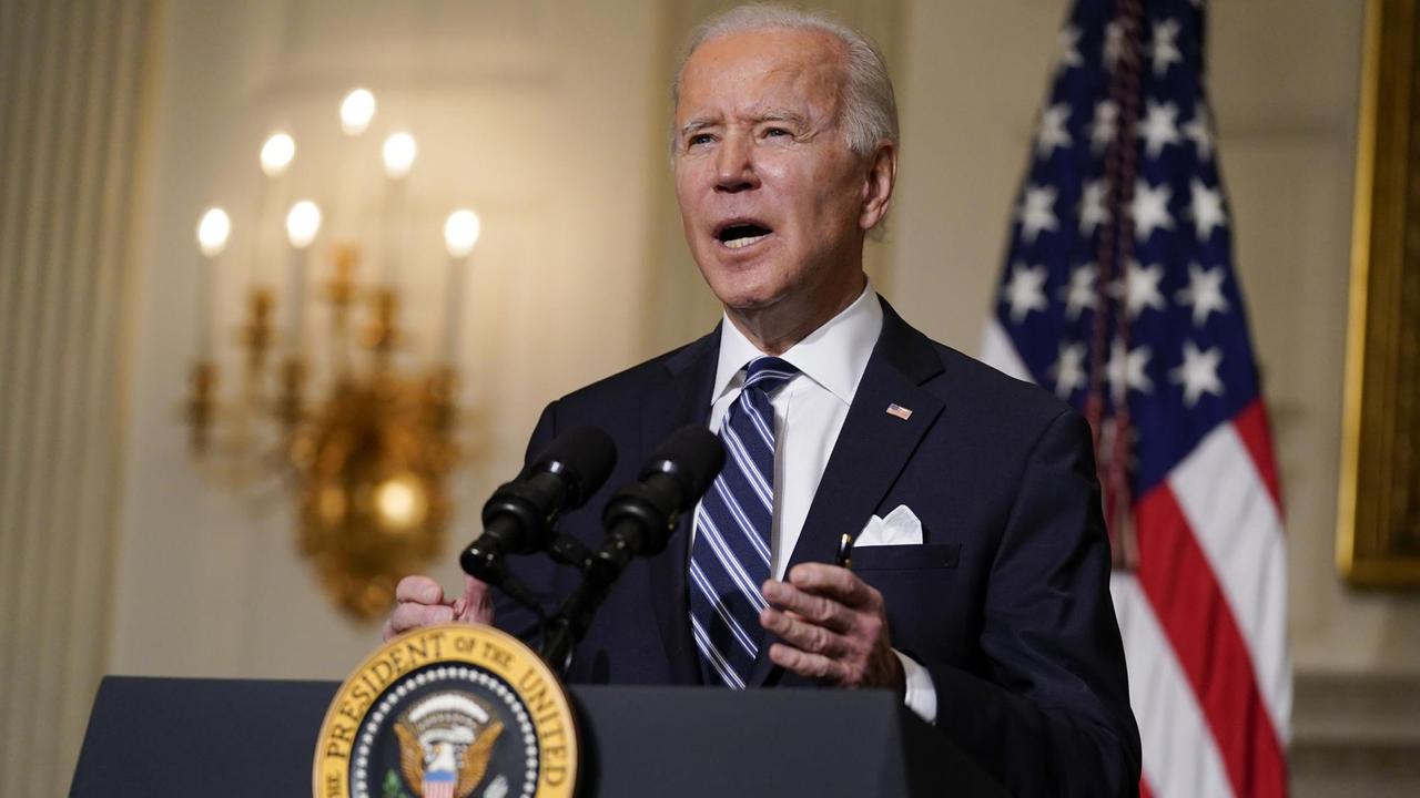US-Präsident Joe Biden zur zukünftigen Klimapolitik seines Landes am 27.1.2021 US-Präsident Joe Biden zur zukünftigen Klimapolitik seines Landes am 27.1.2021