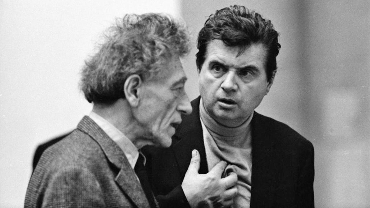 Die befreundeten Künstler Alberto Giacometti (links) und Francis Bacon, 1965. Die befreundeten Künstler Alberto Giacometti (links) und Francis Bacon, 1965.