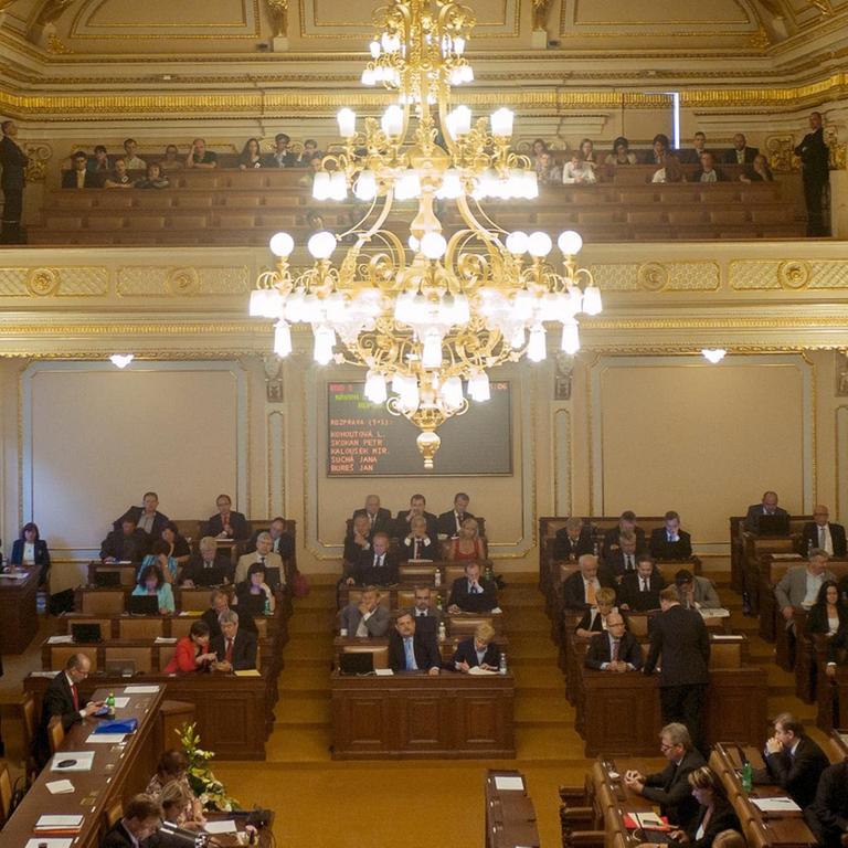 Tschechische Abgeordnete während einer Sitzung am 20.08.2013 im Parlament in Prag.
