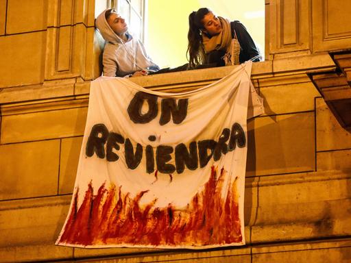 Die Universität Sorbonne in Paris wird am 12.4 2018 aus Protest von Studierenden besetzt.