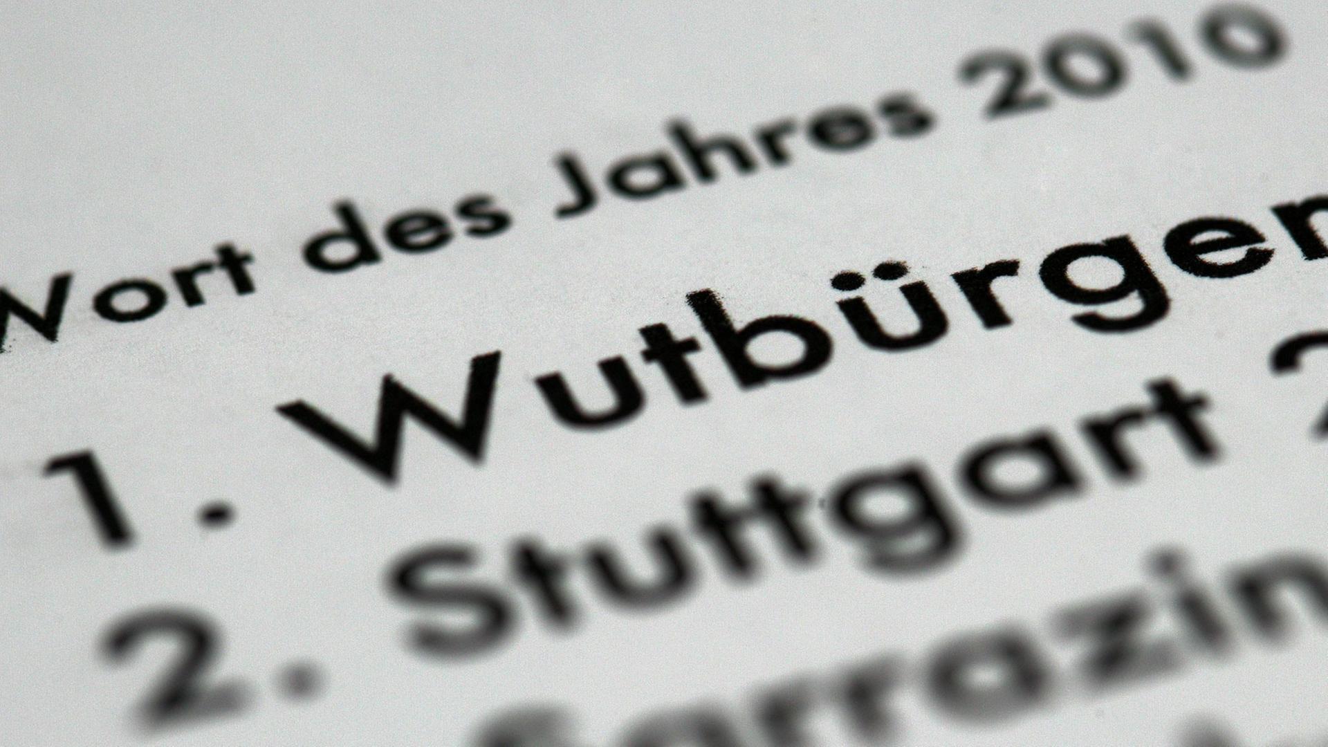 Wutbürger: Wort des Jahres 2010 Wutbürger: Wort des Jahres 2010