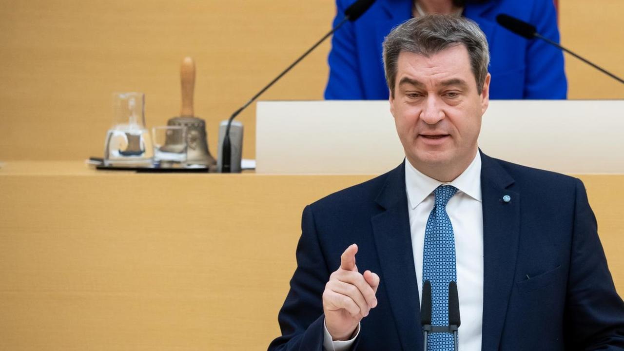 Bayerns Ministerpräsident Markus Söder (CSU) im Landtag in München Bayerns Ministerpräsident Markus Söder (CSU) im Landtag in München