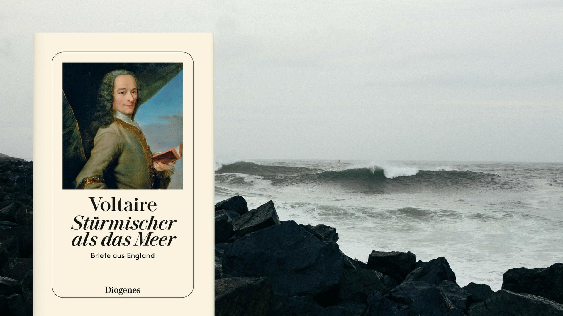 Das Cover des Buches "Stürmischer als das Meer" vor einer Küstenlandschaft. Das Cover des Buches "Stürmischer als das Meer" vor einer Küstenlandschaft.