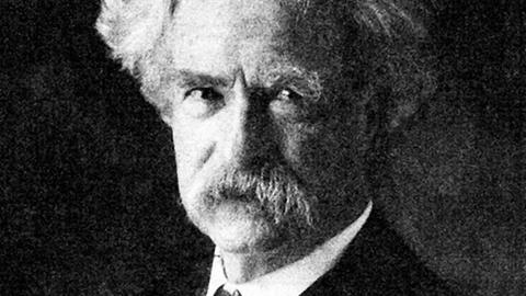 Das zeitgenössische Porträt zeigt den amerikanischen Schriftsteller Mark Twain (1835-1910).