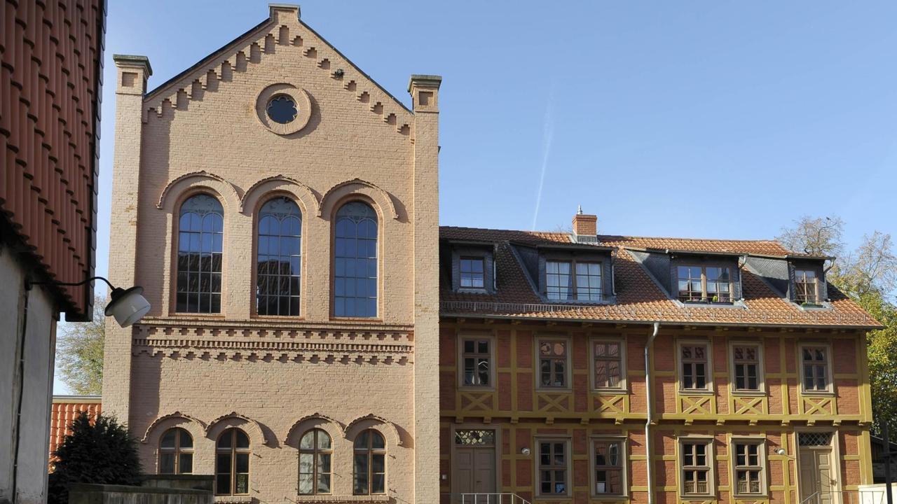 Ansicht der Moses Mendelssohn Akademie in Halberstadt, Sachsen-Anhalt.  