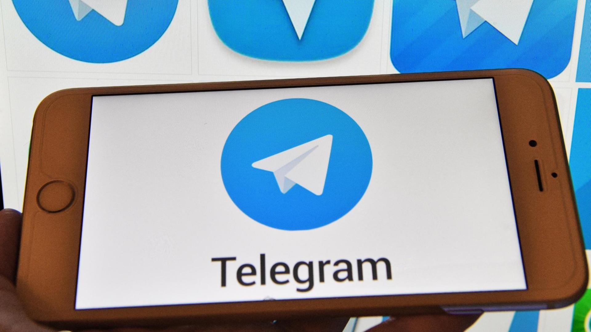 Das Logo des Messenger-Dienstes "Telegram". Das Logo des Messenger-Dienstes "Telegram".