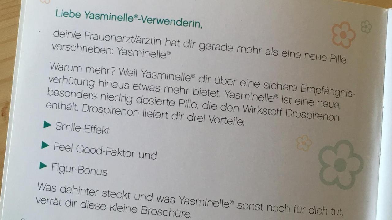 Smile-Effekt, Feel-Good-Faktor und Figur-Bonus: Diese Broschüre erhielt Felicitas Rohrer mit ihrer Pille Smile-Effekt, Feel-Good-Faktor und Figur-Bonus: Diese Broschüre erhielt Felicitas Rohrer mit ihrer Pille