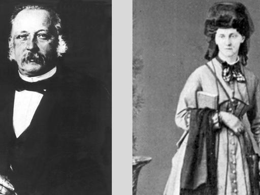 Der Schriftsteller Theodor Fontane und seine Ehefrau Emilie