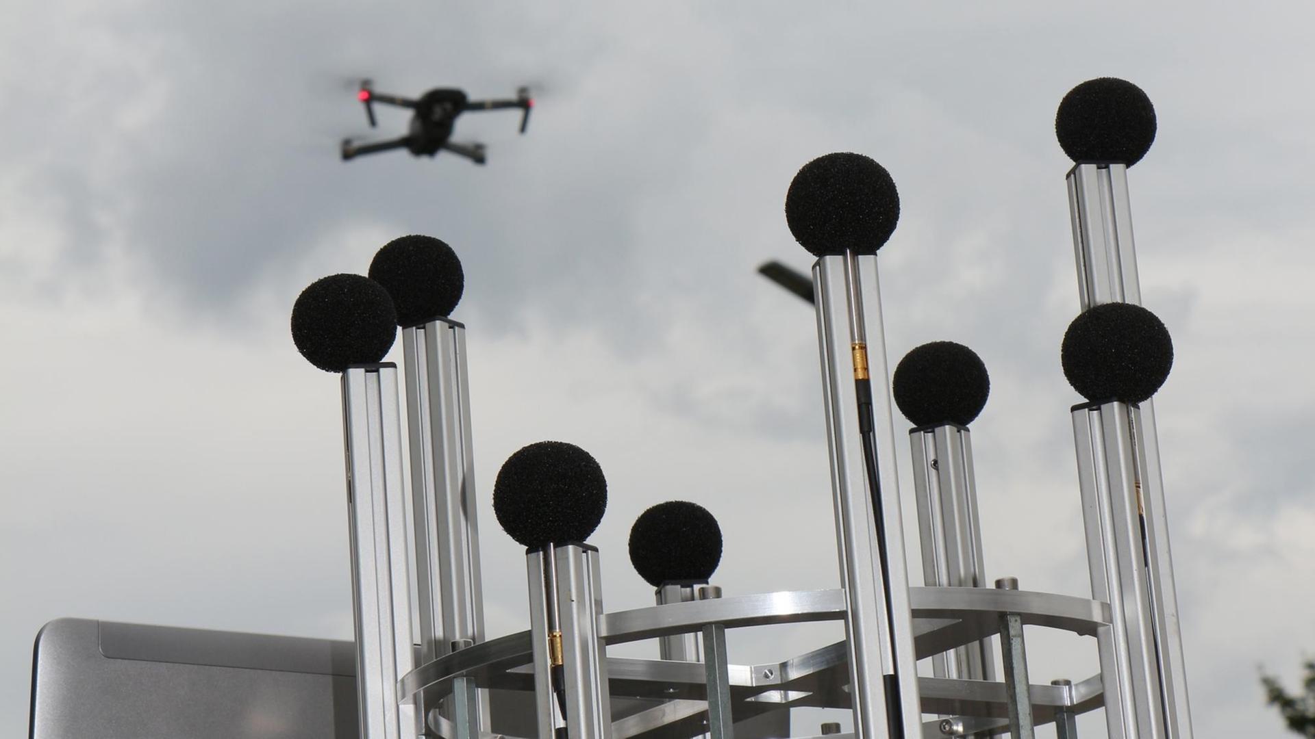 Ein Bündel von Mikrofonen bildet den akustischen Sensor des AMBOS-Systems Ein Bündel von Mikrofonen bildet den akustischen Sensor des AMBOS-Systems
