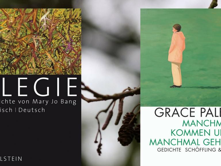 Buchcover Grace Paley: "Manchmal kommen und manchmal gehen" und Mary Jo Bang: "Elegie"