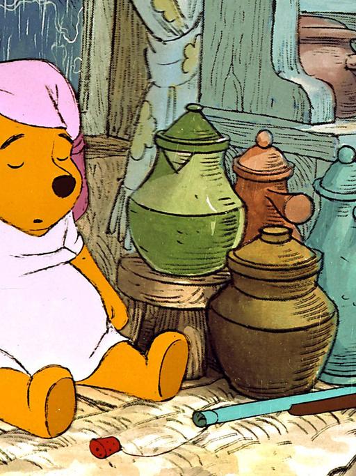 Szene aus dem Walt Disney Zeichentrick-Film "Winnie the Pooh" (Pu der Bär).