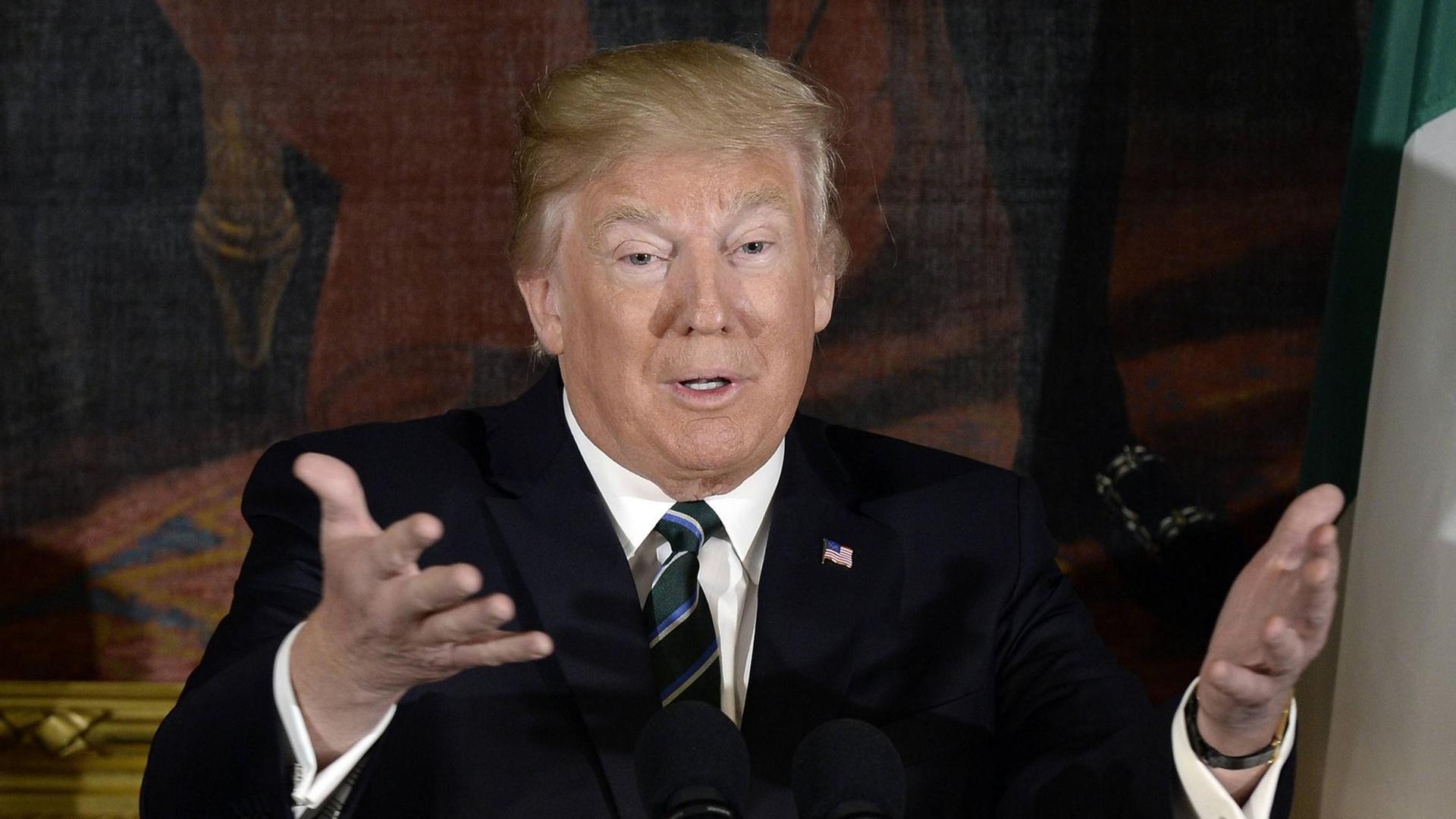 US-Präsident Donald Trump während eines Empfangs im Weißen Haus. US-Präsident Donald Trump während eines Empfangs im Weißen Haus.