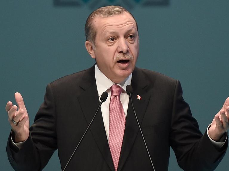 Der türkische Präsident Recep Tayyip Erdogan spricht in Istanbul.