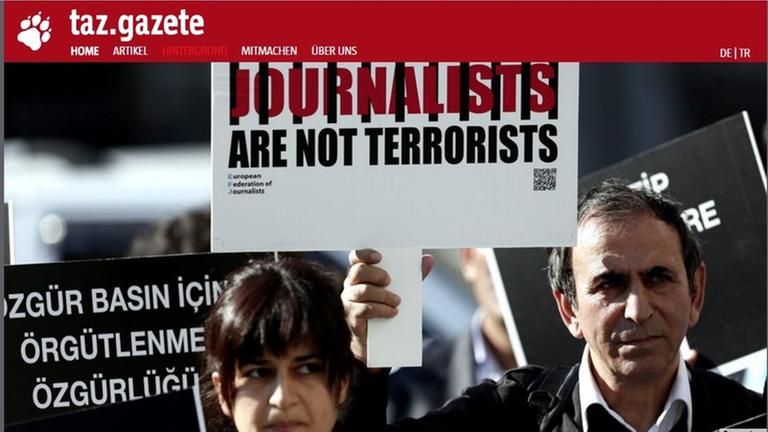 Screenshot des türkisch-deutschen Nachrichtenportal "taz.gazete" vom 19. Januar 2017. Screenshot des türkisch-deutschen Nachrichtenportal "taz.gazete" vom 19. Januar 2017.