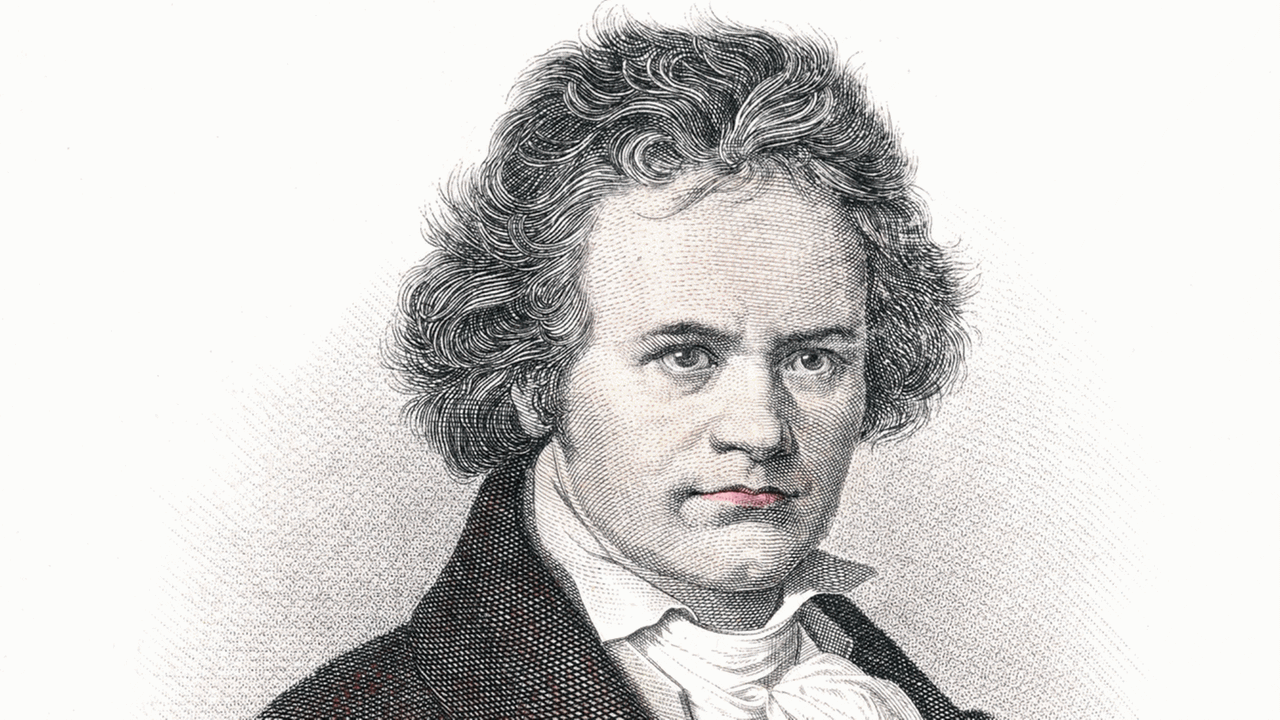 Der Komponist Ludwig van Beethoven in einem historischen Stich von 1820