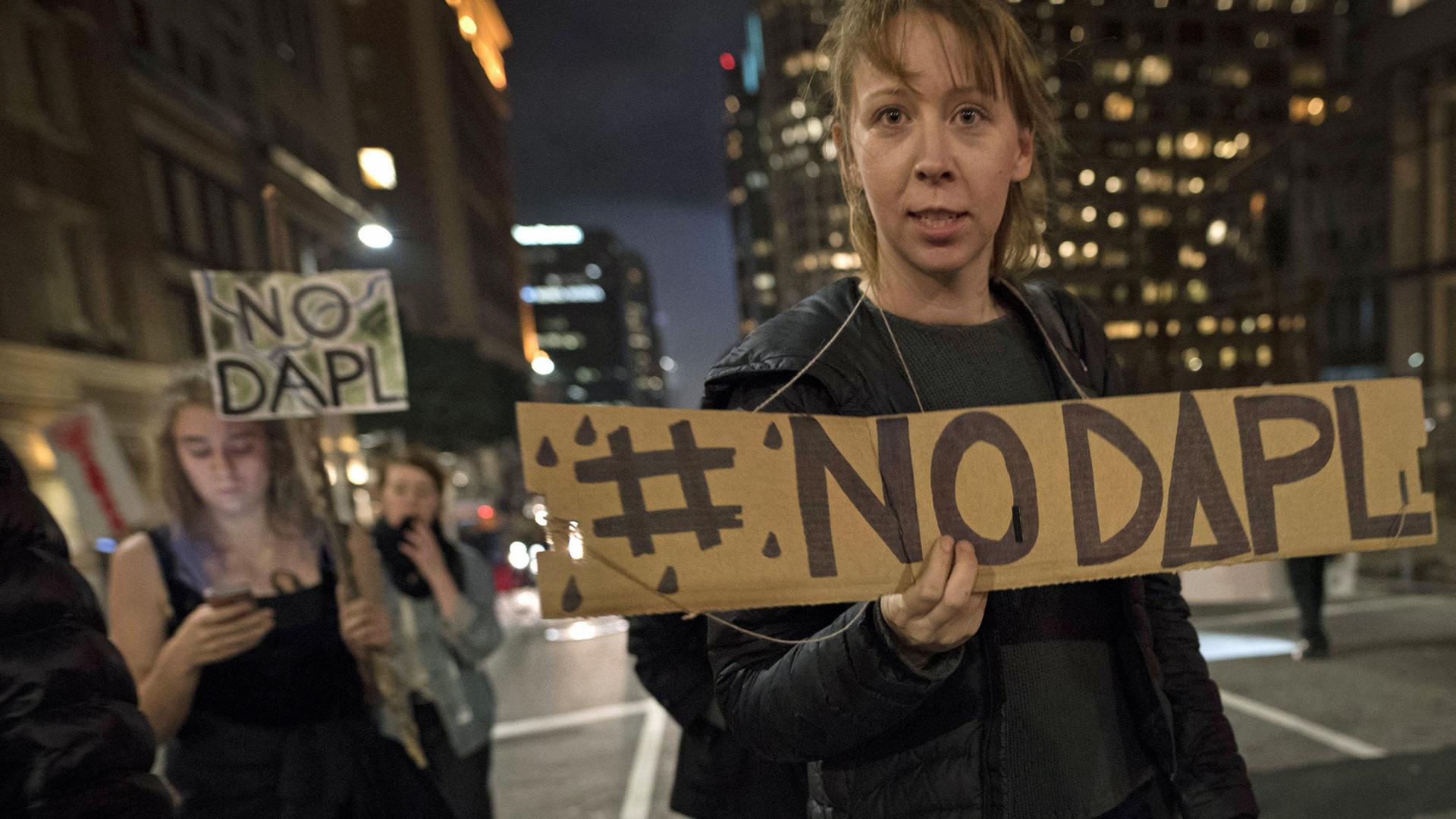 Proteste gegen die Dakota Access Pipeline in Los Angeles in Kalifornien Anfang Februar 2017 Proteste gegen die Dakota Access Pipeline in Los Angeles in Kalifornien Anfang Februar 2017