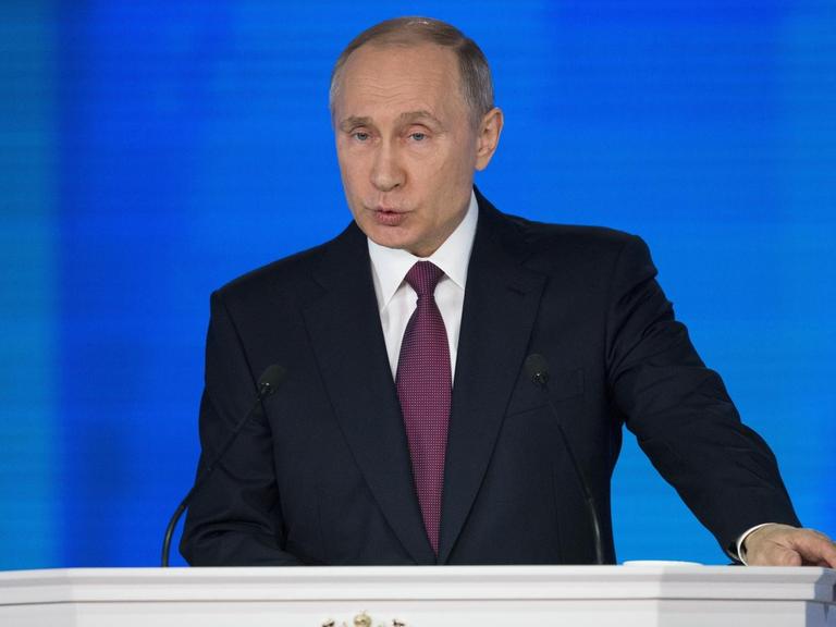 Der russische Präsident Wladimir Putin bei seiner Rede an die Nation
