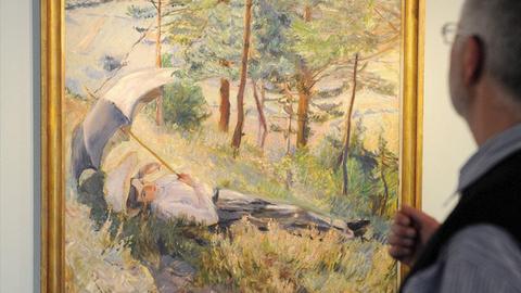 Auf dem Gemälde: Nini, die Frau des impressionistischen Malers Max Slevogt (1868-1932).