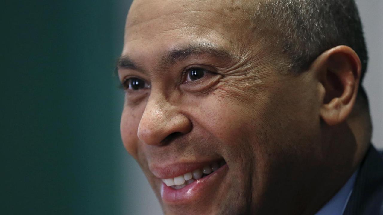FILE - In this Dec. 15, 2014, file photo, Massachusetts Gov. Deval Patrick speaks during an interview at his Statehouse office in Boston. Following the midterm elections, Democrats pondering 2020 presidential bids are pivoting from campaigning for other candidates across the country to refocusing on their own efforts, including making moves in early-voting states like South Carolina. Former Massachusetts Patrick is set to deliver a keynote address on Friday, Nov. 16, 2018, at an Urban League fundraiser in Charleston. (AP Photo/Elise Amendola, File) |