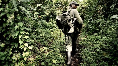 Ein bewaffneter Ranger im Virunga-Nationalpark in der Republik Kongo