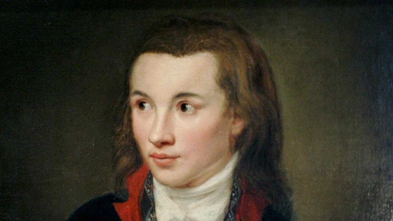 Das einzige Bildnis von Friedrich Freiherr von Hardenberg, genannt Novalis (1772-1801), eines unbekannten Künstlers. Das einzige Bildnis von Friedrich Freiherr von Hardenberg, genannt Novalis (1772-1801), eines unbekannten Künstlers.