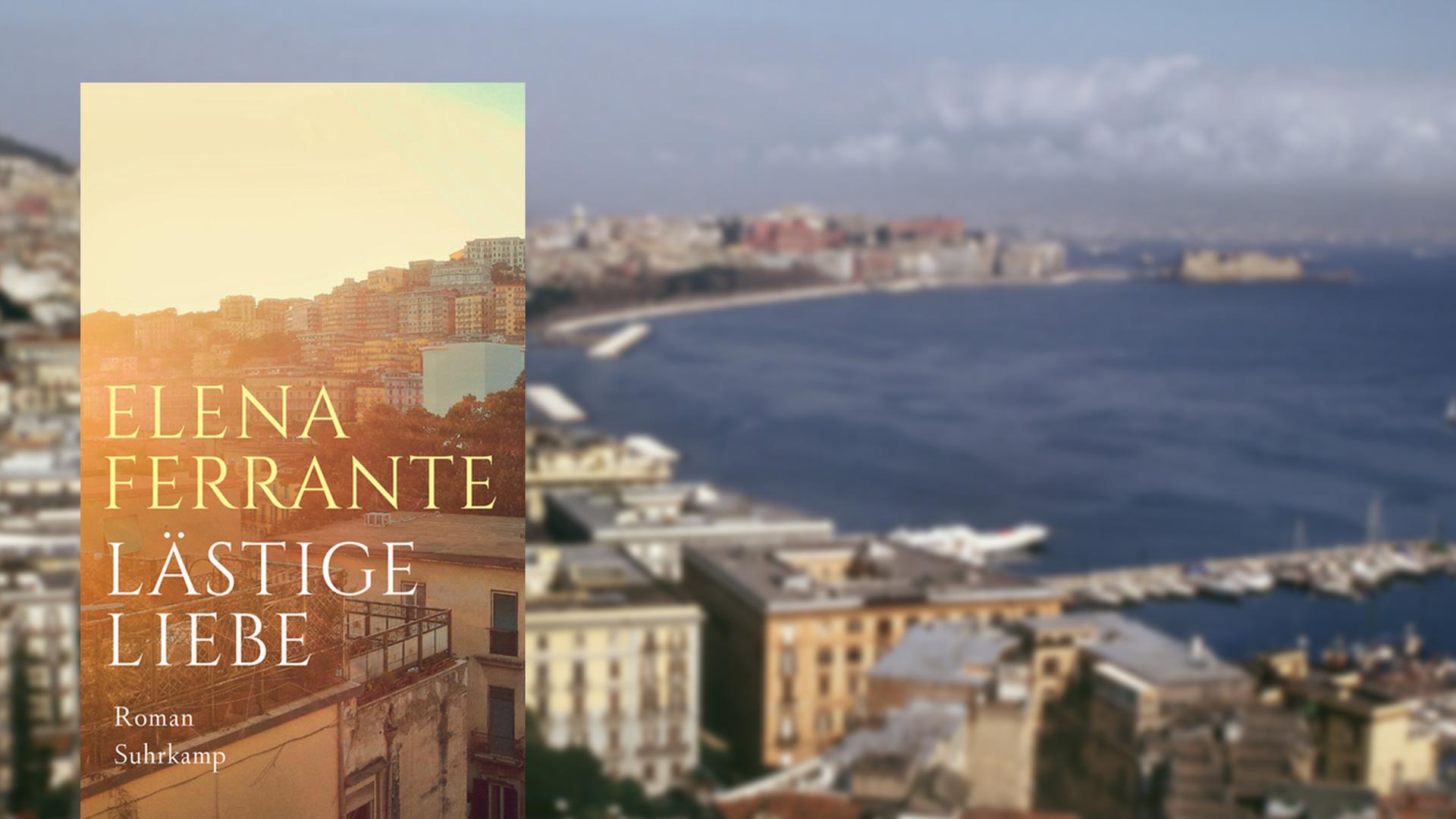 Buchcover Elena Ferrante: "Lästige Liebe". Im Hintergrund ein Blick auf Neapel Buchcover Elena Ferrante: "Lästige Liebe". Im Hintergrund ein Blick auf Neapel
