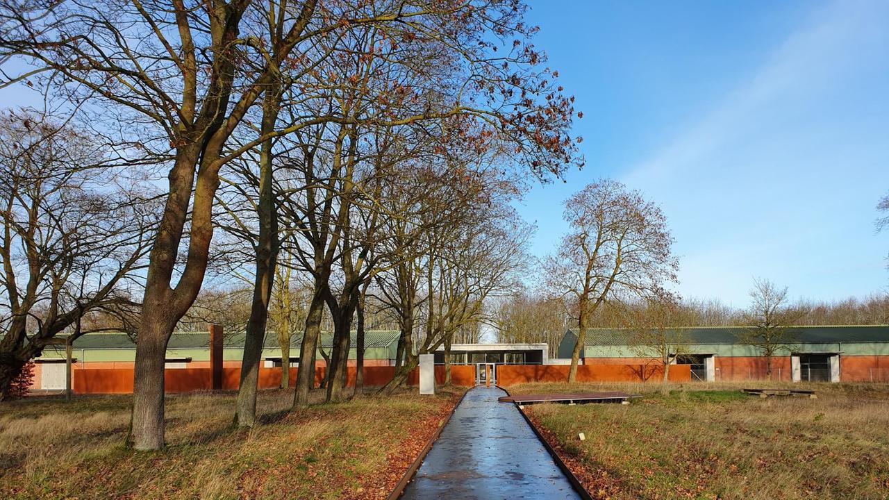 Die ehemalige Lagerstraße auf dem Außengelände der Gedenkstätte. Die ehemalige Lagerstraße auf dem Außengelände der Gedenkstätte.