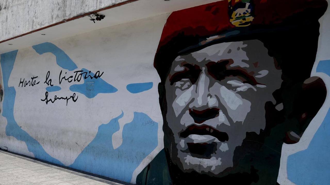 Mauergemälde von Hugo Chávez