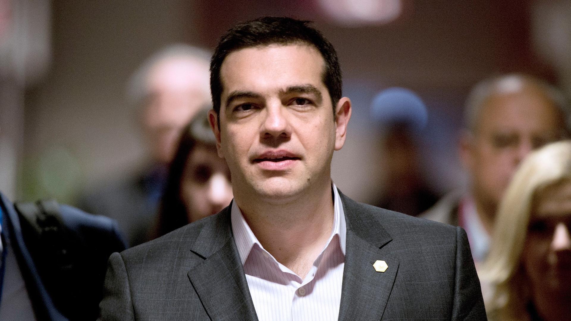 Der griechische Ministerpräsident Alexis Tsipras beim EU-Gipfel in Brüssel. Der griechische Ministerpräsident Alexis Tsipras beim EU-Gipfel in Brüssel.