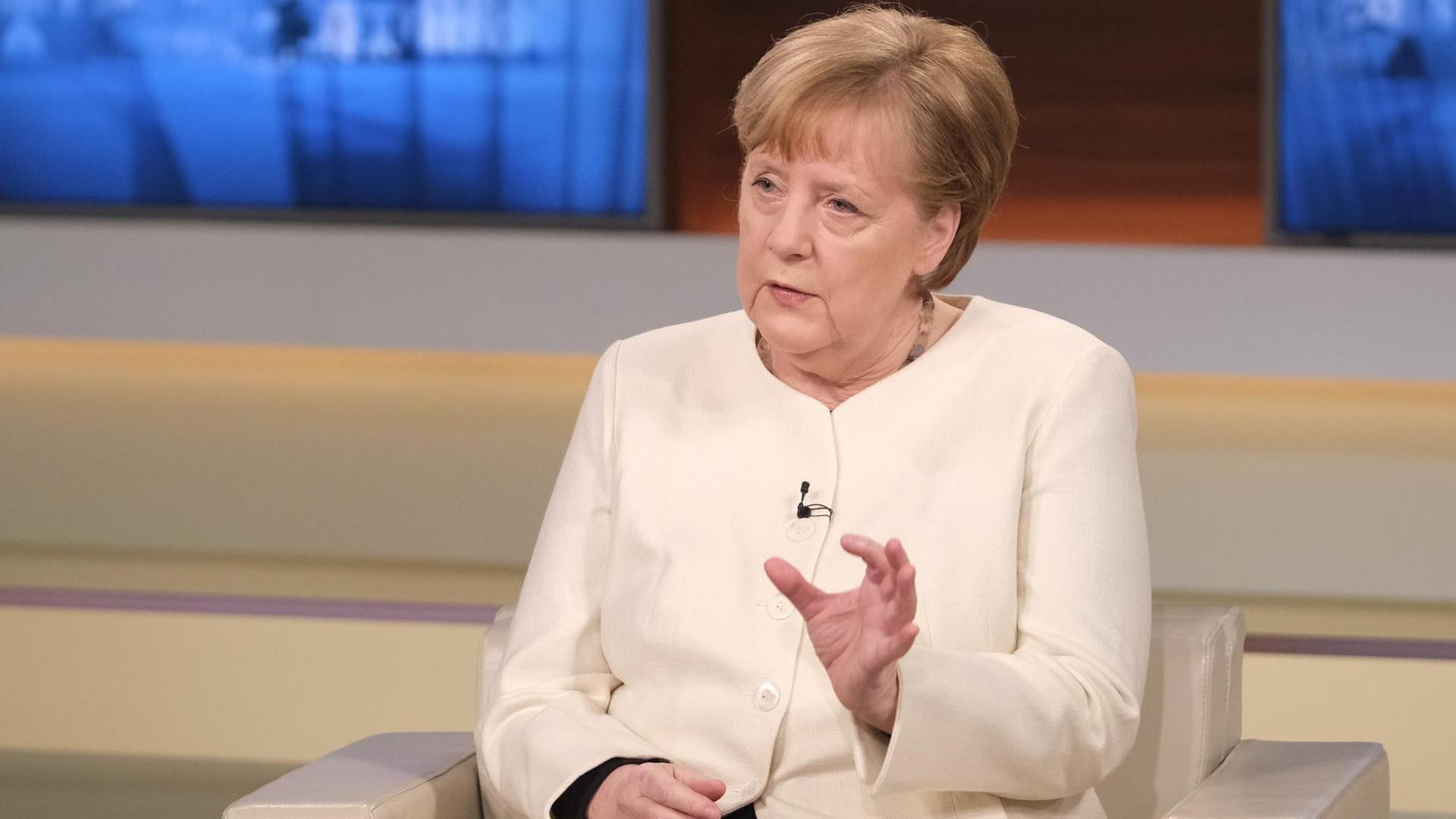 28.03.2021: Bundeskanzlerin Angela Merkel (CDU) zu Gast in der ARD-Talksendung "Anne Will". 28.03.2021: Bundeskanzlerin Angela Merkel (CDU) zu Gast in der ARD-Talksendung "Anne Will".