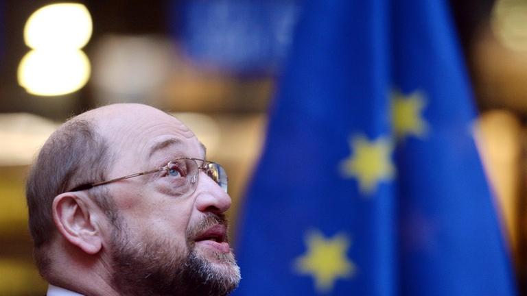 Der Präsident des Europaparlaments, Martin Schulz, während eines Pressegesprächs am 5. Februar 2014 in Straßburg.