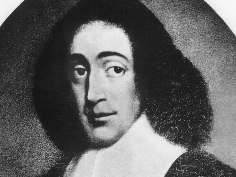 Undatiertes Gemälde des niederländischen Philosophen Baruch Spinoza. Er wurde am 24.11.1632 in Amsterdam geboren und verstarb am 21.11.1677 in Den Haag.