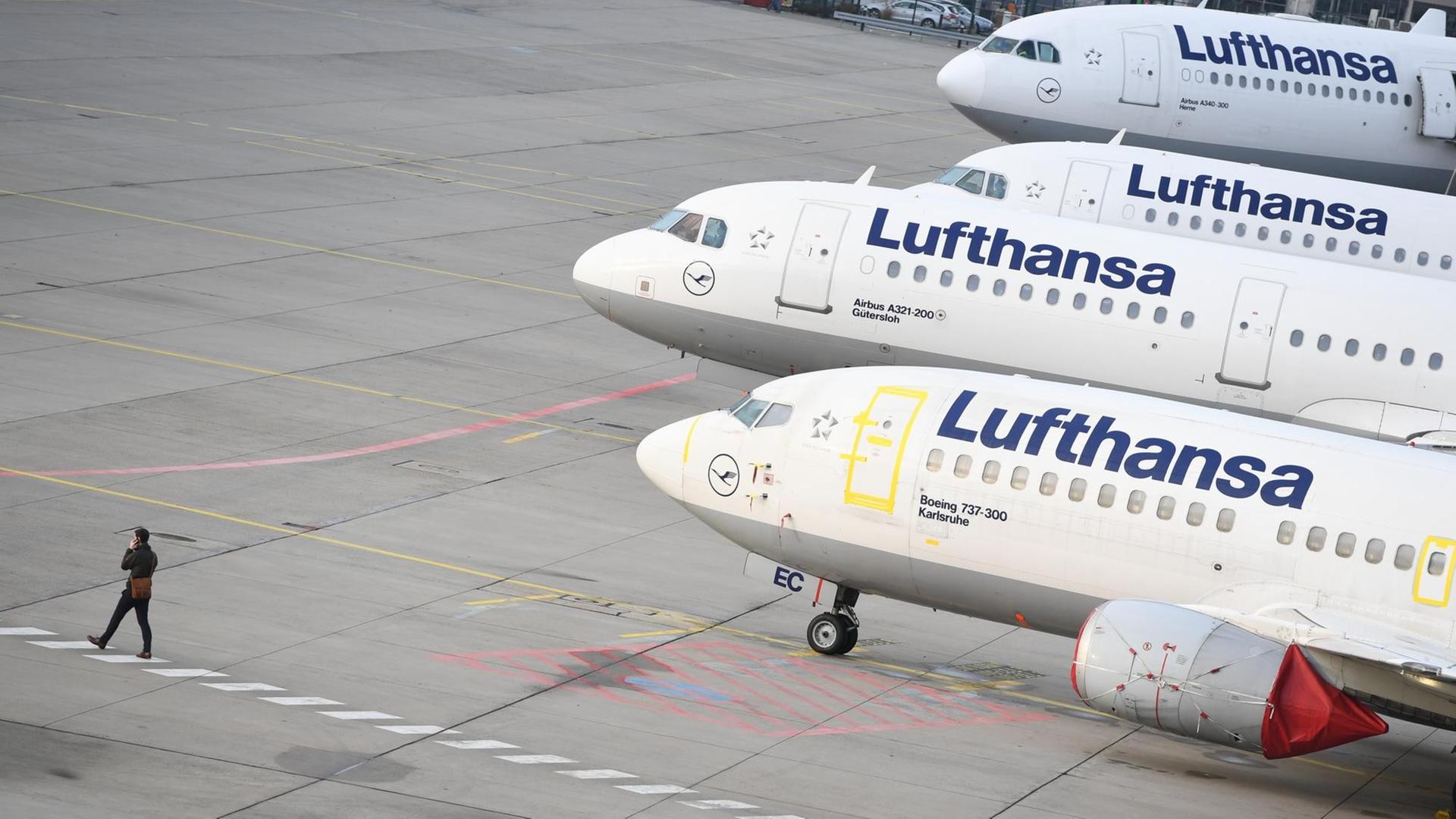 Lufthansa-Flugzeuge in Frankfurt am Main Lufthansa-Flugzeuge in Frankfurt am Main