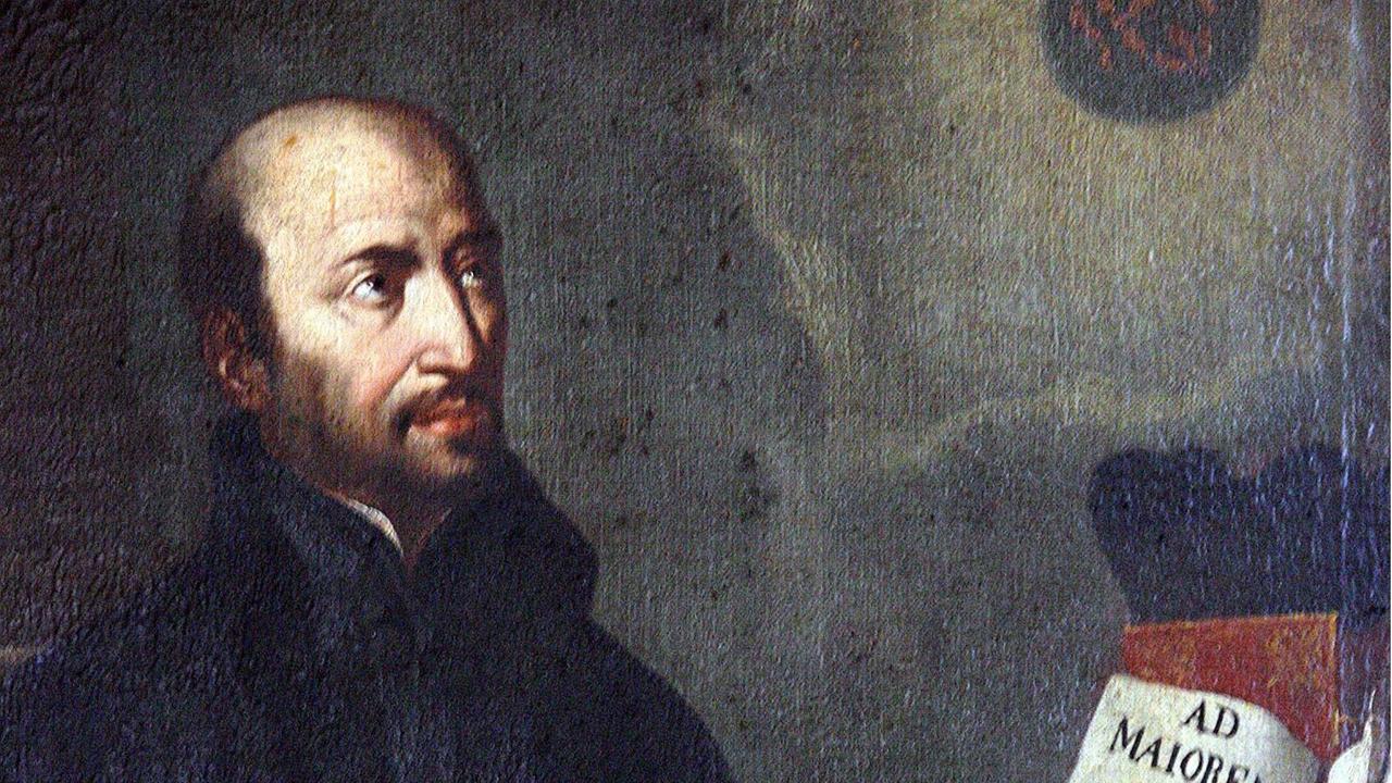 Der katholische Ordensstifter der Jesuiten, Ignatius von Loyola auf einem reproduzierten Ölgemälde. Er wurde 1491 geboren und verstarb am 31.07.1556 in Rom. Der katholische Ordensstifter der Jesuiten, Ignatius von Loyola auf einem reproduzierten Ölgemälde. Er wurde 1491 geboren und verstarb am 31.07.1556 in Rom.