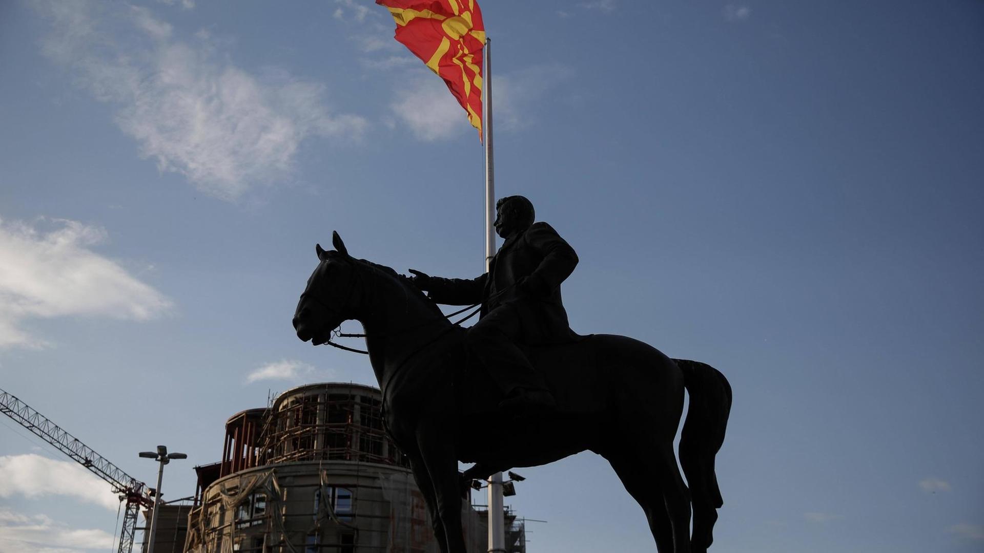 Reiterstatue in Skopje, (Nord-)Mazedonien Reiterstatue in Skopje, (Nord-)Mazedonien