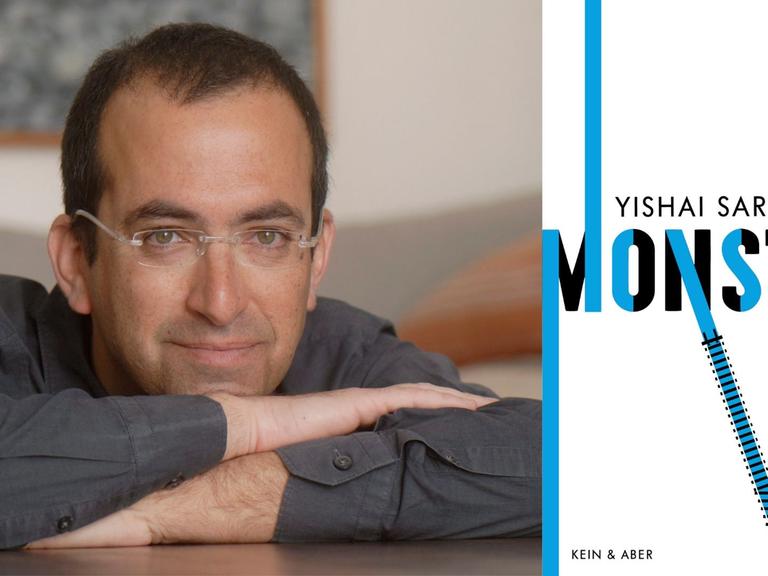 Zu sehen ist der Autor Yishai Sarid und sein Roman "Monster".