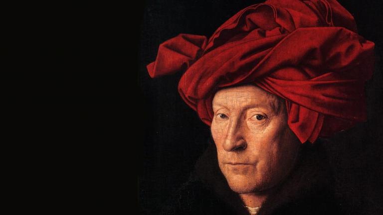 Porträt eines Mannes mit rotem Turban.