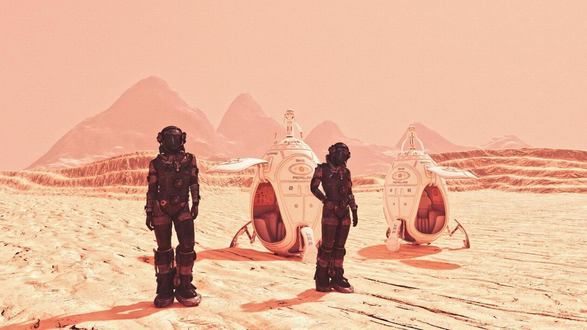 Viele Zukunftsvisionen spielen auf fernen Planeten im Weltall. Viele Zukunftsvisionen spielen auf fernen Planeten im Weltall.