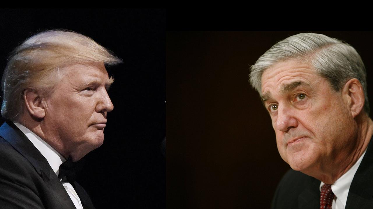 Portraits von Trump und Mueller