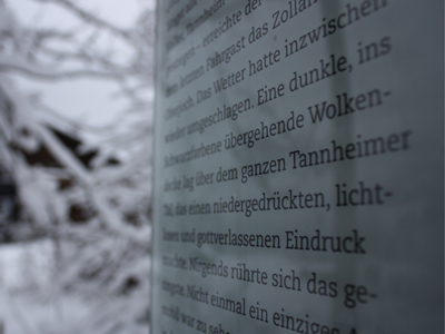 Schriftzug an der Gedenksäule für W. G. Sebald Schriftzug an der Gedenksäule für W. G. Sebald