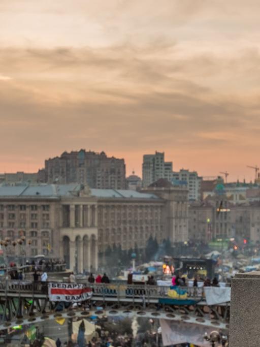 Blick auf den Maidan in der ukrainischen Hauptstadt Kiew